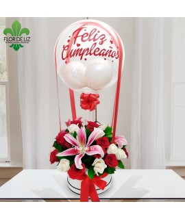 CAJA DECORADA SOFIA CON GLOBO BURBUJA